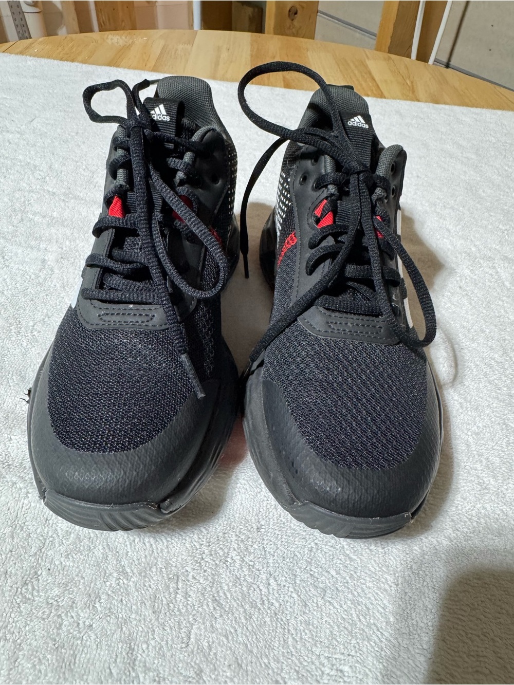 adidas Kids Black Sneakers with Red Accents